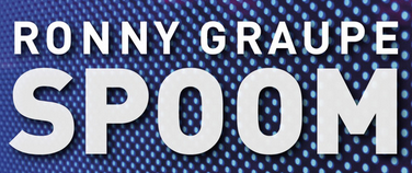 An image that just says Ronny Graupe Spoom with a clipart-esque background and font
